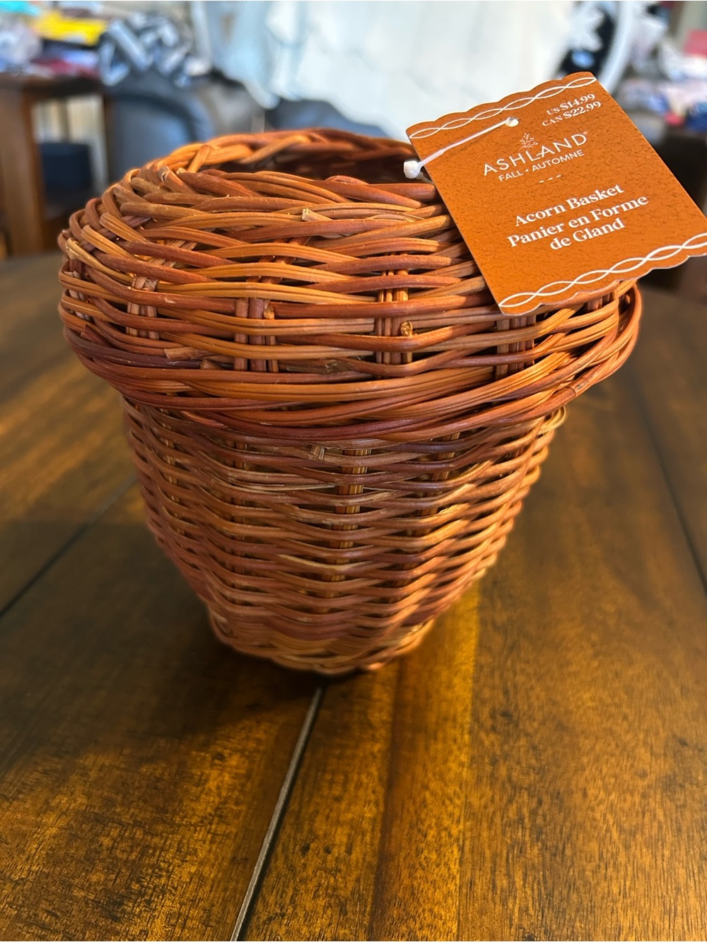 Ashland Rustic Orange Woven Acorn Basket